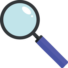 Magnifying glass with purple handle simple vector illustration design 