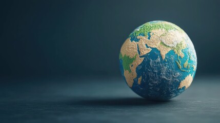 climate change and greenhouse gases with climate policy. Digital globe displaying CO2 levels vs global climate policies, interactive climate visualization