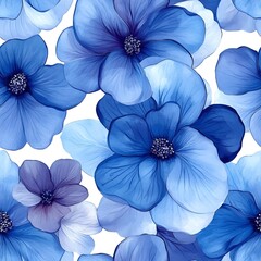 Hydrangea Flower Seamless Pattern. Generative AI