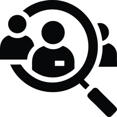 Employee recruitment icon, process of finding and hiring new employees icon