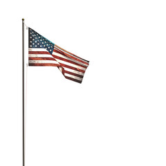 American flag  isolated on white background