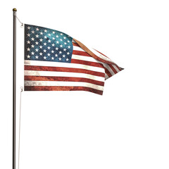 American flag  isolated on white background