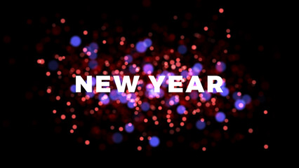 New Year's Eve Text Animation with Bokeh Background, Sparkles & Festive Lights &ndash; Countdown to 2025, Holiday Greetings, Bokeh Effect, New Year Celebration, New Year's Eve Video Animation 4K.