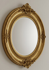 Obraz premium Elegant vintage oval photo frame with ornate Baroque Victorian border 