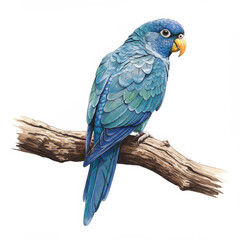 Obraz premium Colorful blue parrot on branch
