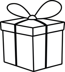 Gift Box Line Art