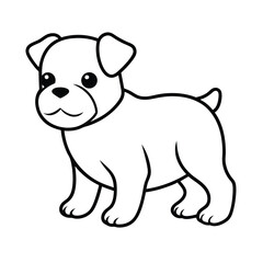 Fototapeta premium Cute Baby Bulldog Vector illustration