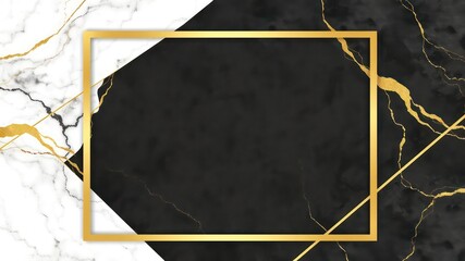 Elegant background featuring a gold frame accent, contrasting white and dark textures, and a sophisticated aesthetic