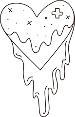 Melting Glitch Heart Doodle

