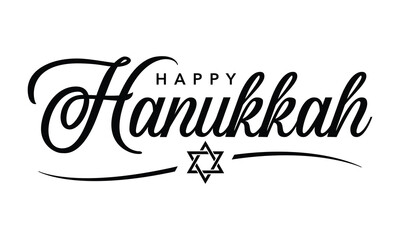 Happy Hanukkah typography design vector, Happy Hanukkah text 