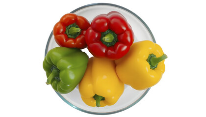 ia generated. red and green peppers in bowl