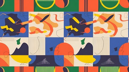 Obraz premium Colorful Abstract Geometric Pattern Design