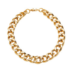 Obraz premium Gold curb chain necklace isolated on white background