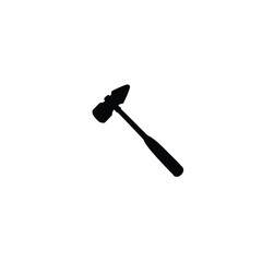 Silhouette of a reflex hammer with a triangular rubber head on white background
