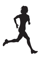 People athletes on running race on white background