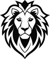 Obraz premium Lion head silhouette with tribal elements 