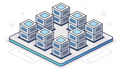 Obraz premium White 3D Tiles in Geometric Grid for Seamless Digital Surfaces