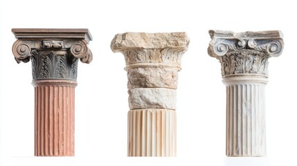Obraz premium Ancient Columns Different Styles.