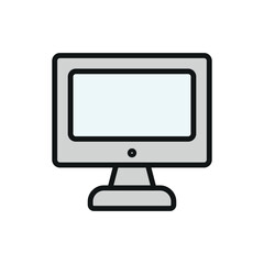 Flat computer icon, ideal for digital work, education, online use, office tools, and tech illustrations.