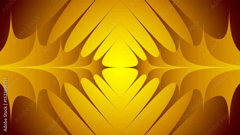 Aufkleber abstract orange background with 3d lines pattern, symmetrical minimal striped background.