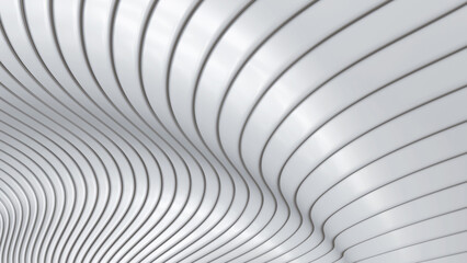 White striped pattern background, 3d lines design, abstract minimal white gray background for business presentation.