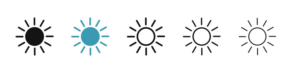 Sun icon illustration vector symbol set