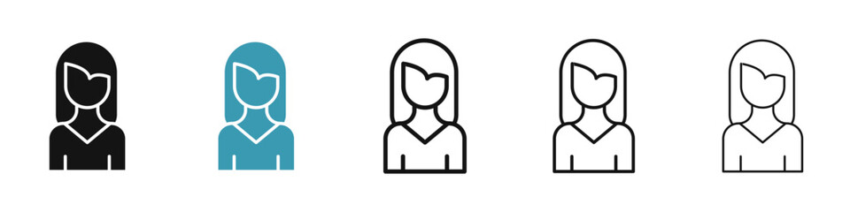 Woman icon illustration vector symbol set