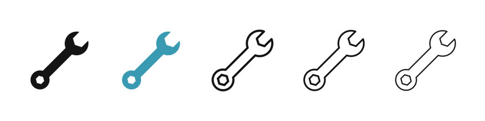 Wrench icon illustration vector symbol set