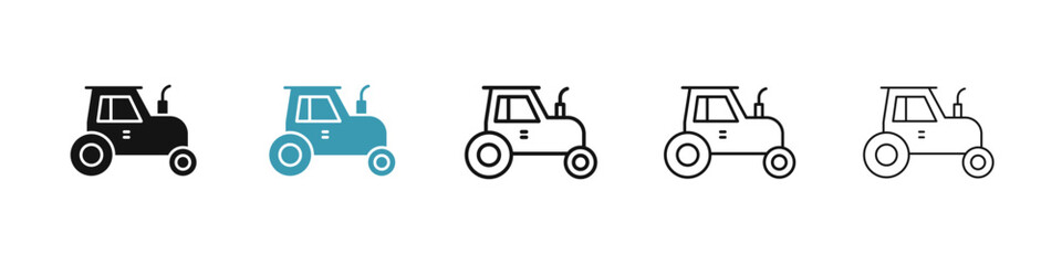 Fototapeta premium Tractor icon illustration vector symbol set
