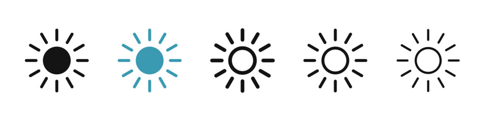 Sun icon illustration vector symbol set