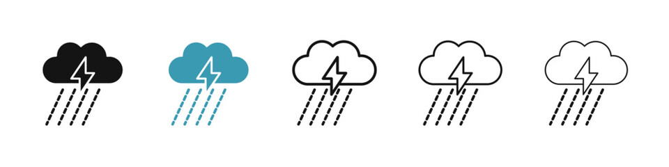 Thunderstorm icon illustration vector symbol set