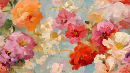 seamless pattern, watercolor background with watercolor flowers