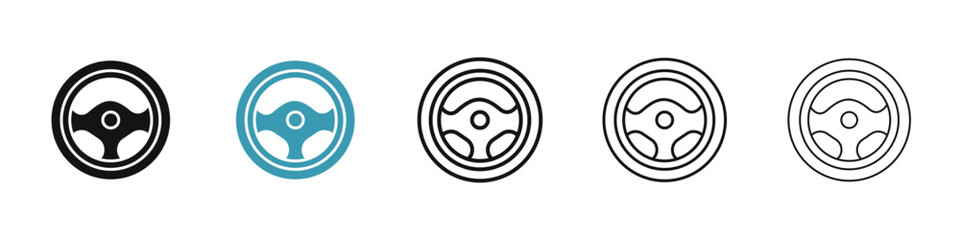Fototapeta premium Steering wheel icon illustration vector symbol set