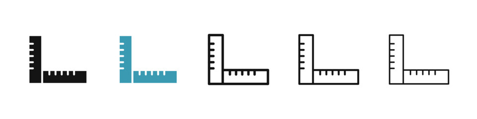 Ruler combined icon illustration vector symbol set