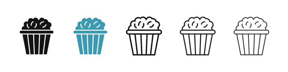 Popcorn icon illustration vector symbol set