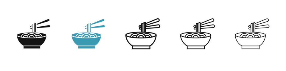Noodles icon illustration vector symbol set