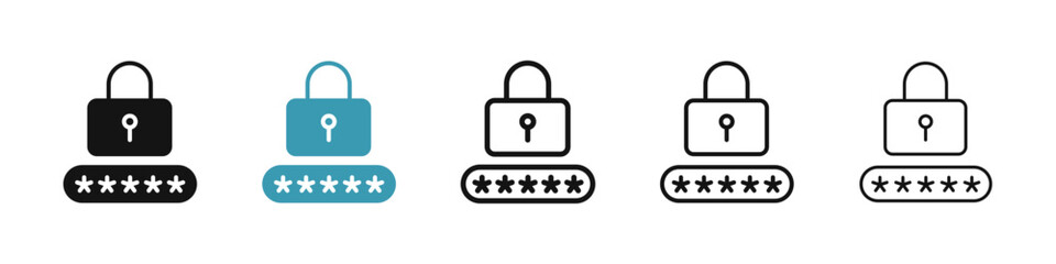 Password icon illustration vector symbol set