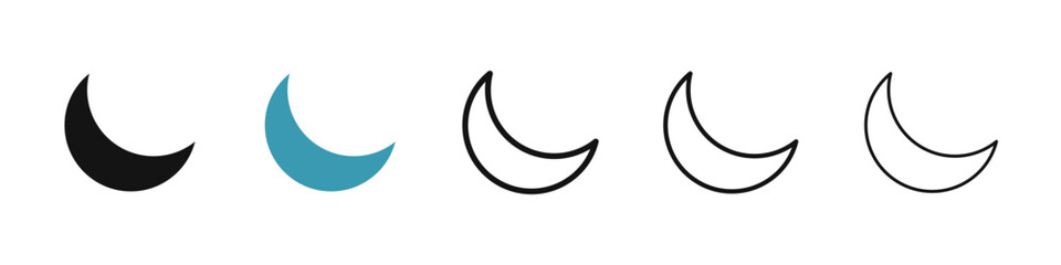 Moon icon illustration vector symbol set