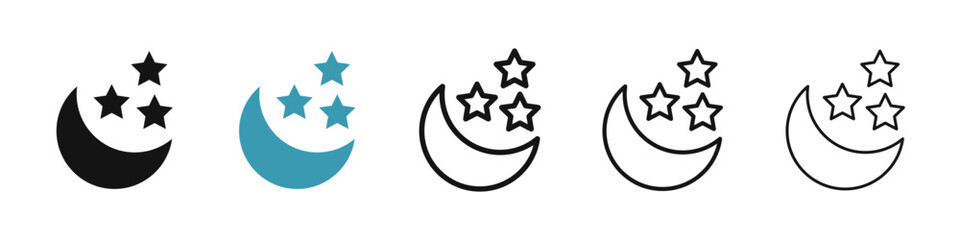 Moon stars icon illustration vector symbol set