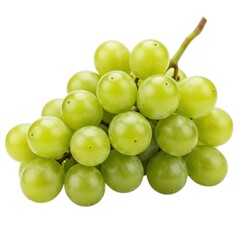 Fresh green grapes cluster isolated on white background