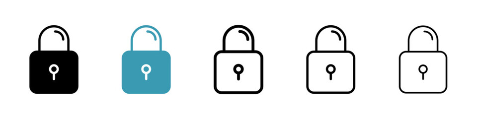 Lock icon illustration vector symbol set