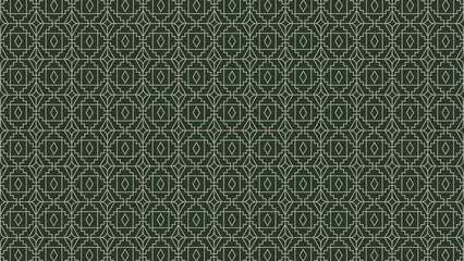 seamless geometric  line art, square, triangle, stair shape .  simple and minimalist line art in white and green color.	