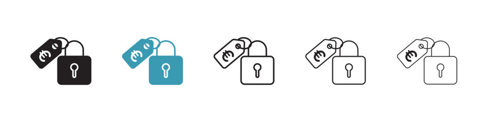 Fixed price icon illustration vector symbol set