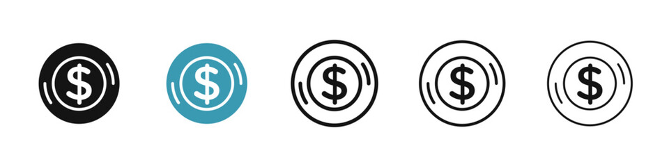 Coin icon illustration vector symbol set