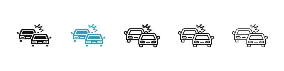 Car crash icon illustration vector symbol set