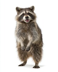 Obraz premium close up of a raccoon isolated on white background