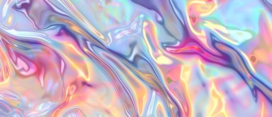 smooth abstract pattern pastel holographic iridescent colors shiny, metallic wallpaper background for website.