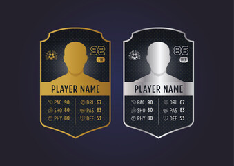 Football or basketball player cards, editable, vector