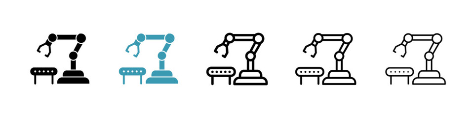 Industrial robot line icon in art style vector