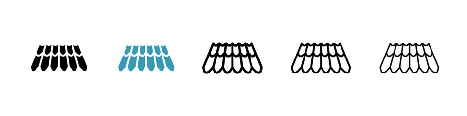 Roof tile line icon in art style vector